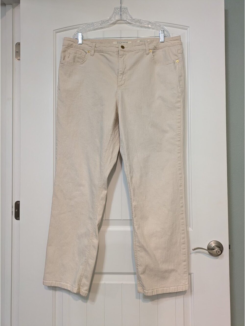 Jones New York Lexington Straight Pants 22W Soft Vanilla